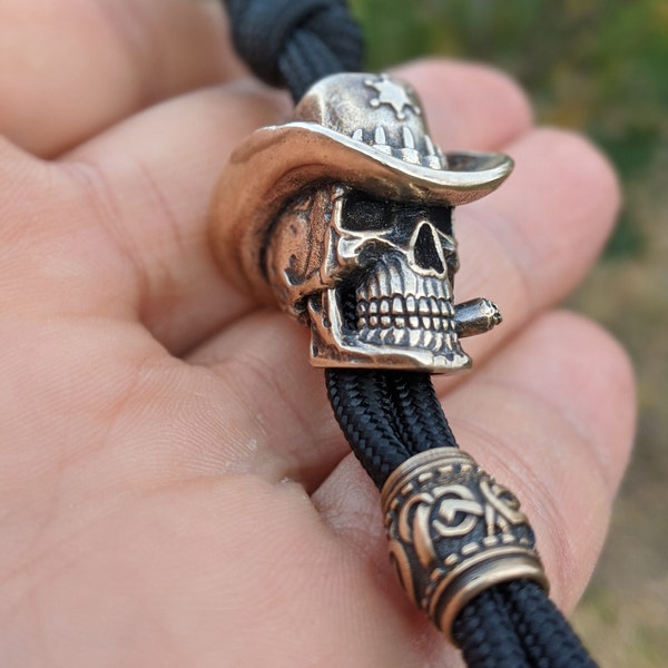 skull beads brass bead lanyard bead  paracord beads   keychain lanyard  accessories keychain   lanyard keychain
