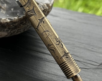 Ballpoint pen Celtic ornament Brass ballpoint pen  Father's day  Retro pen steampunk pen rustic style