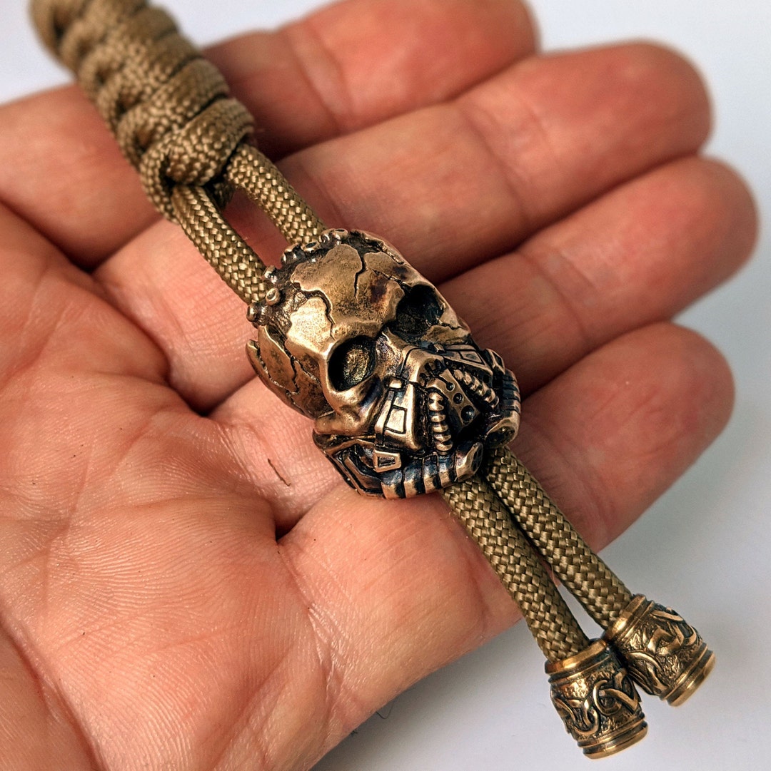 Copper Skull Beads For String Bracelet,Knife Lanyard Charm – Metal Field  Shop