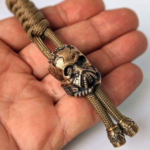 skull beads brass bead lanyard bead  paracord beads   keychain lanyard  accessories keychain   lanyard keychain