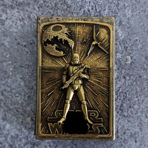 koperen embleem voor aansteker, luciferdoosje, sigarettenkoker, ruimteschiptroopers