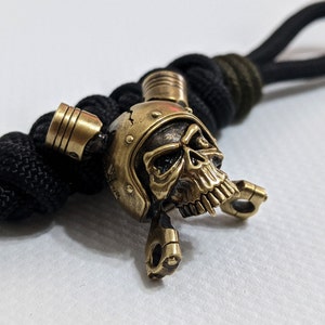 skull beads brass bead lanyard bead  paracord beads   keychain lanyard  accessories keychain   lanyard keychain