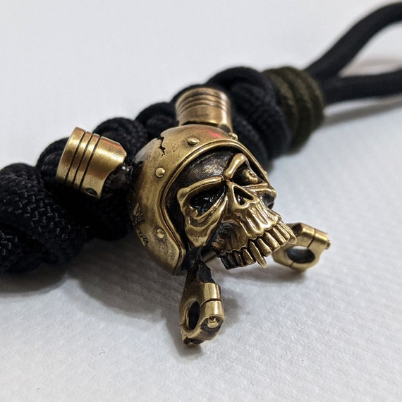 skull beads brass bead lanyard bead paracord beads keychain lanyard  accessories keychain lanyard keychain