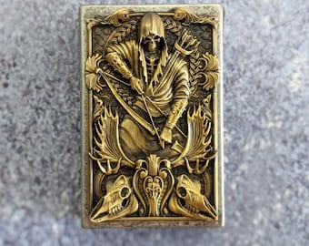 brass emblem for lighter, matchbox, cigarette case, zodiac sign Sagittarius
