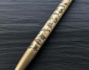 vintage ballpoint pen - vintage style/ retro style/ bronze ballpoint pen/ father's day