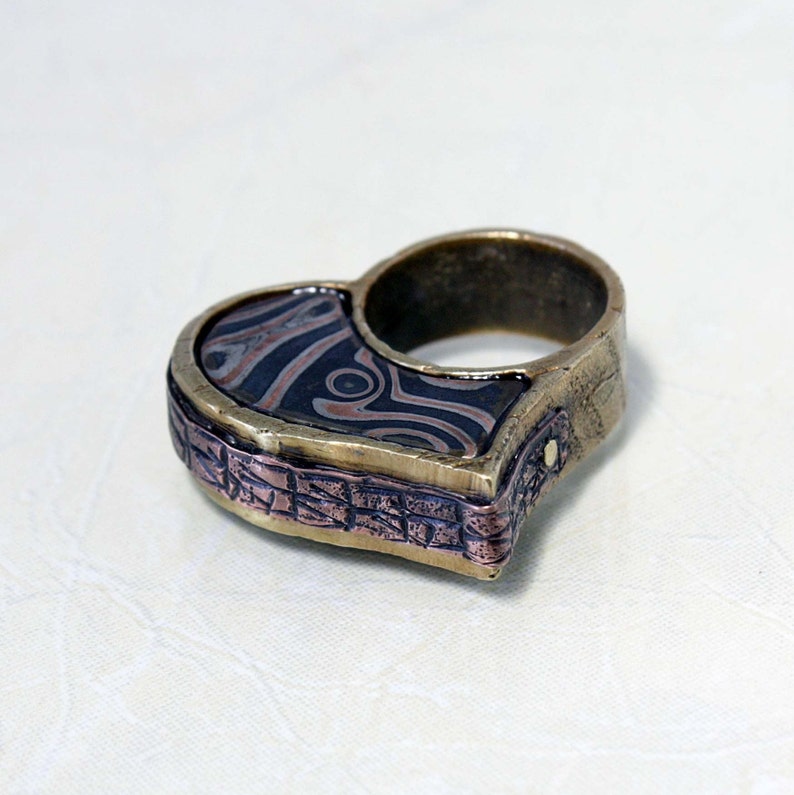 Mokume Gane ring pendant jewelry necklaces steampunk pendant
