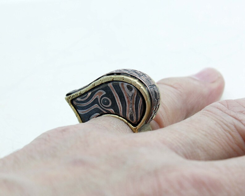 Mokume Gane ring pendant jewelry necklaces steampunk pendant
