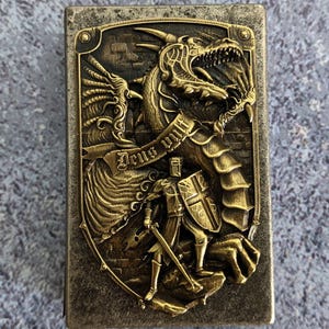 brass emblem for lighter, matchbox, cigarette case, crusader dragon
