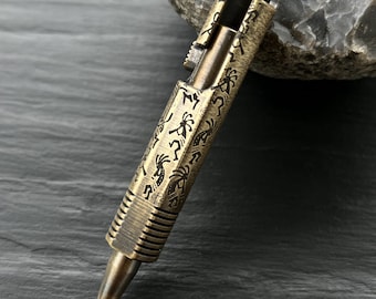 Ballpoint pen Celtic ornament Brass ballpoint pen  Father's day  Retro pen steampunk pen rustic style