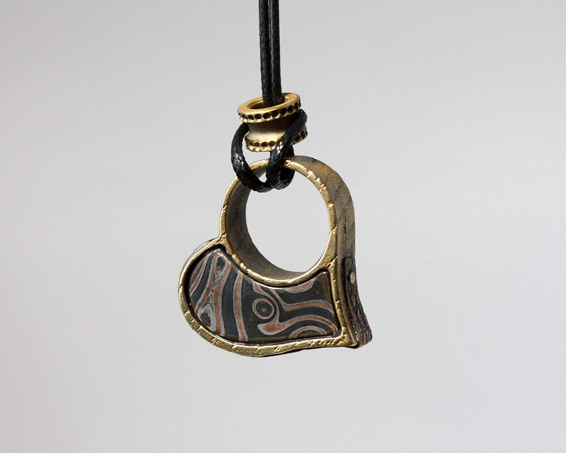 Mokume Gane ring pendant jewelry necklaces steampunk pendant