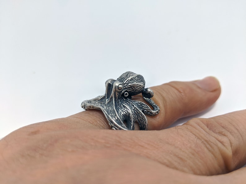 Silver Octopus ring Ocean ring Beach Jewelry Marine Jewelry Minimalist Octopus Summer Jewelry