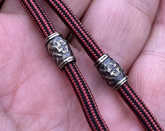 set of 2 pieces -brass bead \  lanyard for keys\ custom bead \  pandora beads\   lanyard for keys