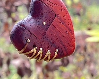 pillbox pendant box steampunk pendant silver Heart pendant  Necklaces  Jewelry  steampunk  handmade   wooden pendant