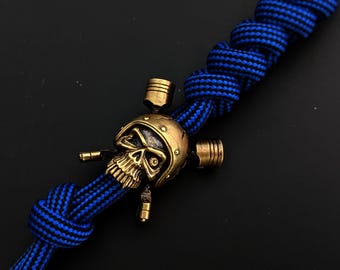 skull beads brass bead lanyard bead  paracord beads   keychain lanyard  accessories keychain   lanyard keychain  beaded