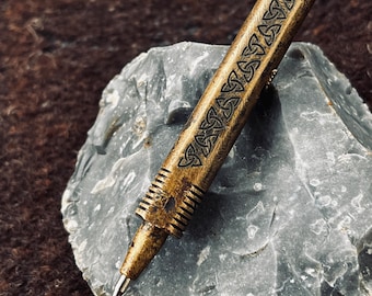 ballpoint pen /celtic ornament /brass ballpoint pen/ father's day / retro pen/ steampunk pen/ rustic style/
