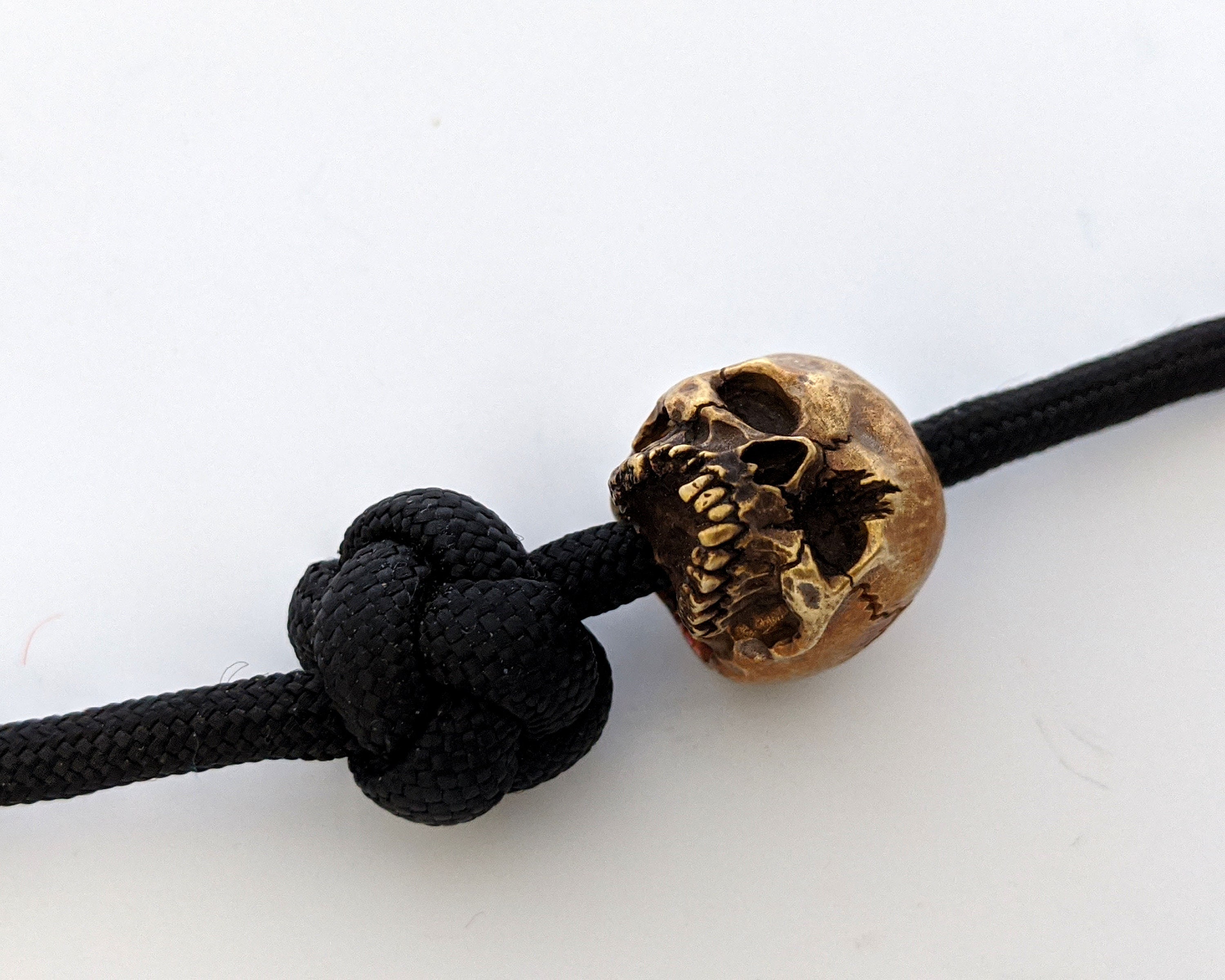 Skull beads brass bead lanyard bead paracord beads keychain Etsy