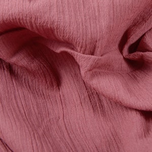 100% Cotton Old Rose Gauze Fabric by the yard, India fabric by yard, Kids Summer fabric Muslin Gauze Crinkle Fabric