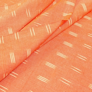 Ikat Fabric, Handloom Ikat Fabric, Orange fabric, Sewing fabric, Indian fabric, home decor fabric, cotton Fabric By the yard, fashion fabric