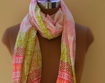 Cotton scarf, block print fabric, Scarf, India fabric, hand block print, scarves, print scarf