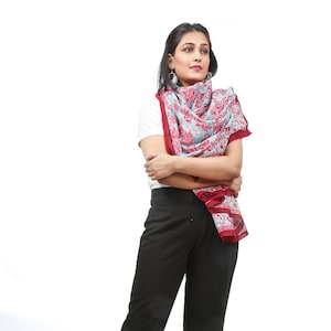 Bohemian Style Scarfs, Hand Block Print Cotton Scarfs, Indian Textiles 100% Pure Cotton Material, Soft and Breathable Fabric