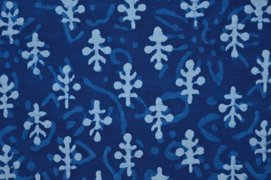 Indigo Fabric, Cotton Fabric, Printed Cotton, Hand Block Print Fabric ...