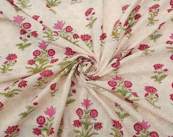 Mughal Cotton Fabric by yard, Block Print Fabric, India Fabric, Printed Cotton Fabric, Fabric by yard, Hand Block Print Fabric of India