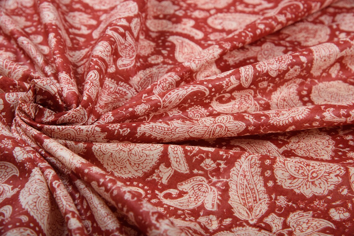Beautiful Floral Maroon Print cotton Fabric Floral fabric Etsy