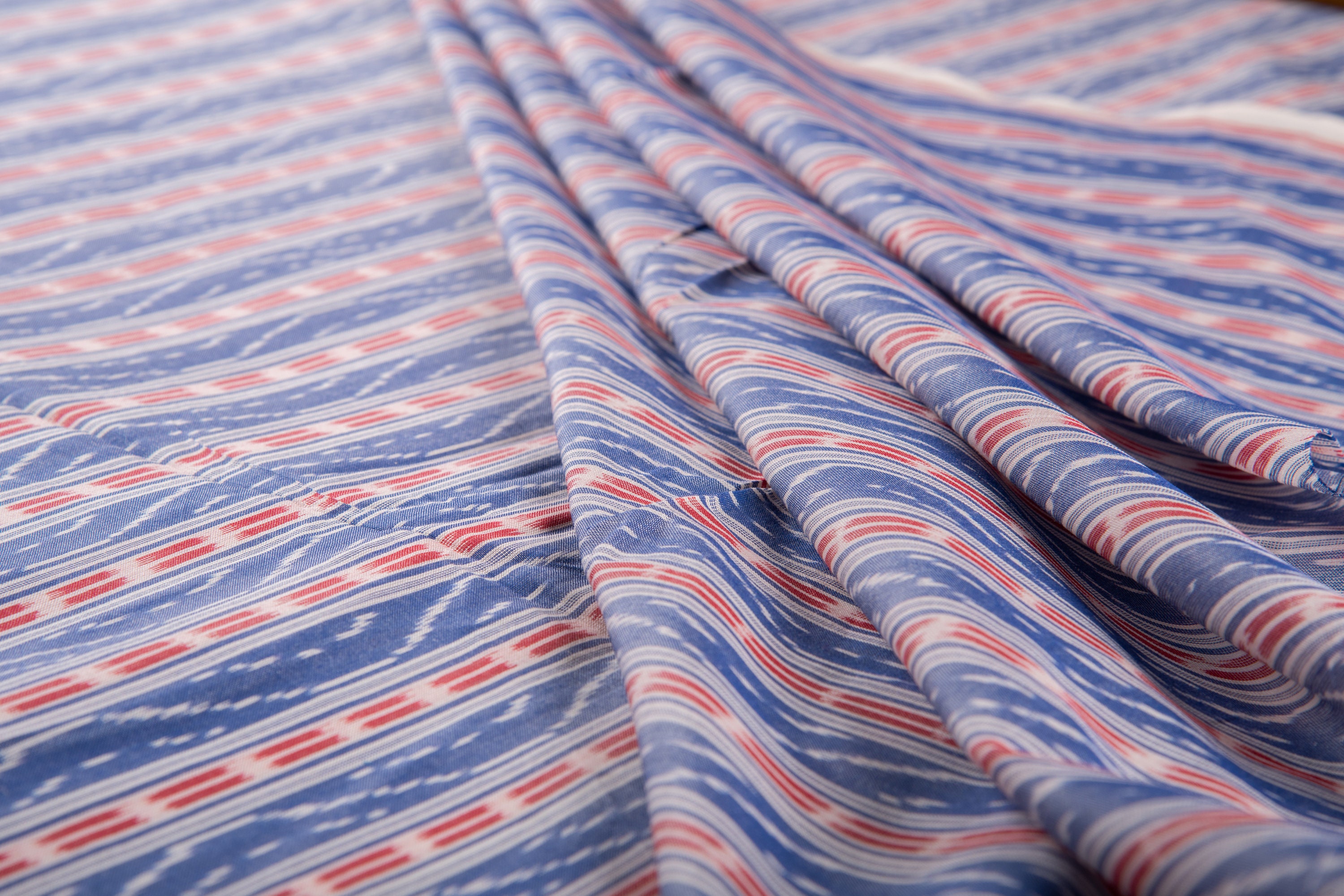 Tela fina 2/120 IKAT tela roja y azul tela de rayas tela Etsy