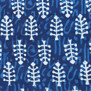 Indigo fabric, Cotton Fabric, Printed Cotton, Hand Block Print Fabric, Cotton Fabric by the yard, IndiaFabric, Block Printed Fabric