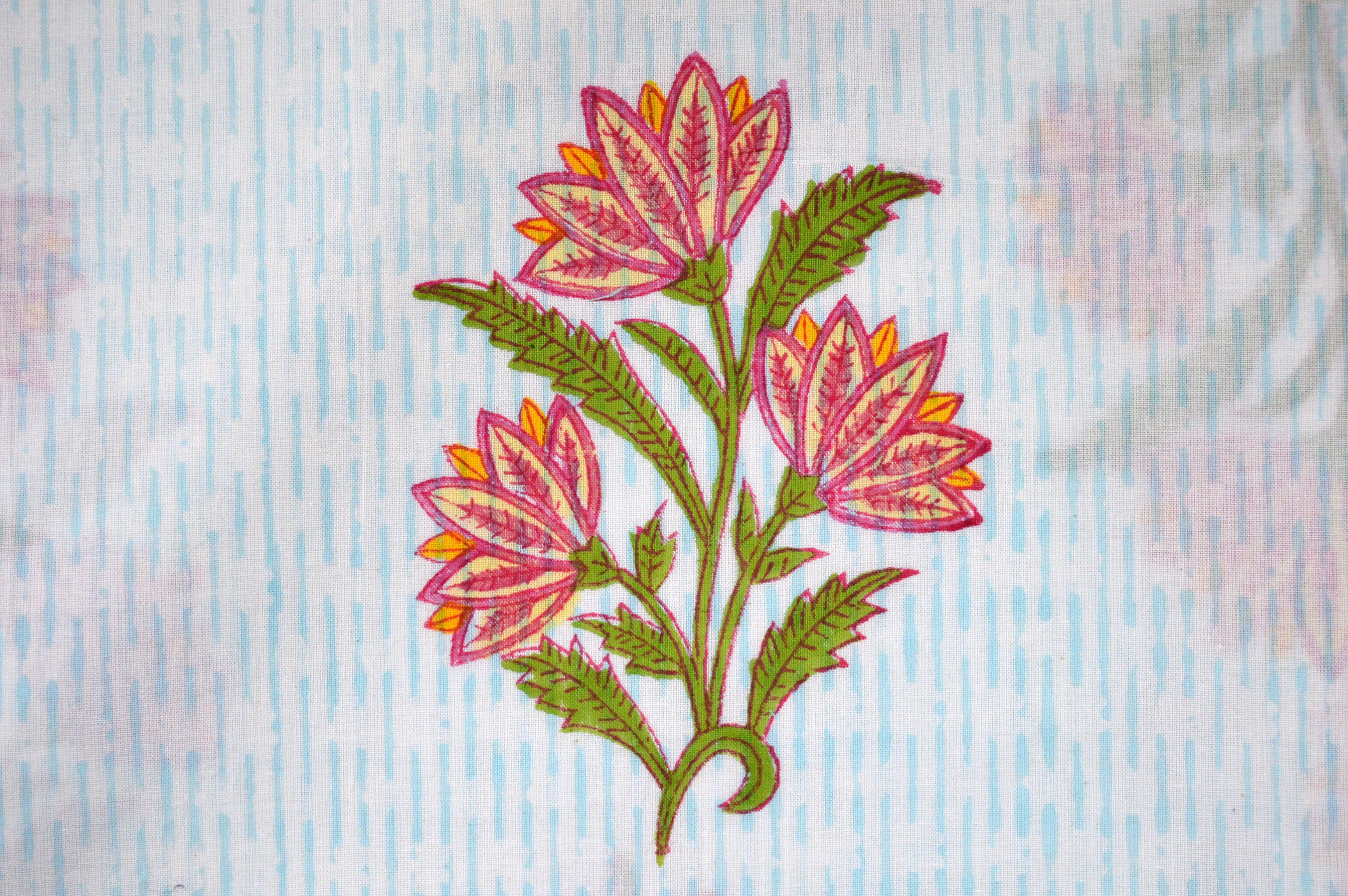 Mughal Boota Print Cotton Fabric: Indian Block Print Cloth - Etsy