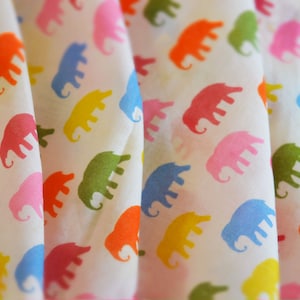 Schöner Kleiner Elefantendruck, Weicher Baumwollstoff, Stoff India Fabric, Stoff für Kinder, Elefant, Kleid, Kleid, Elefantdruck