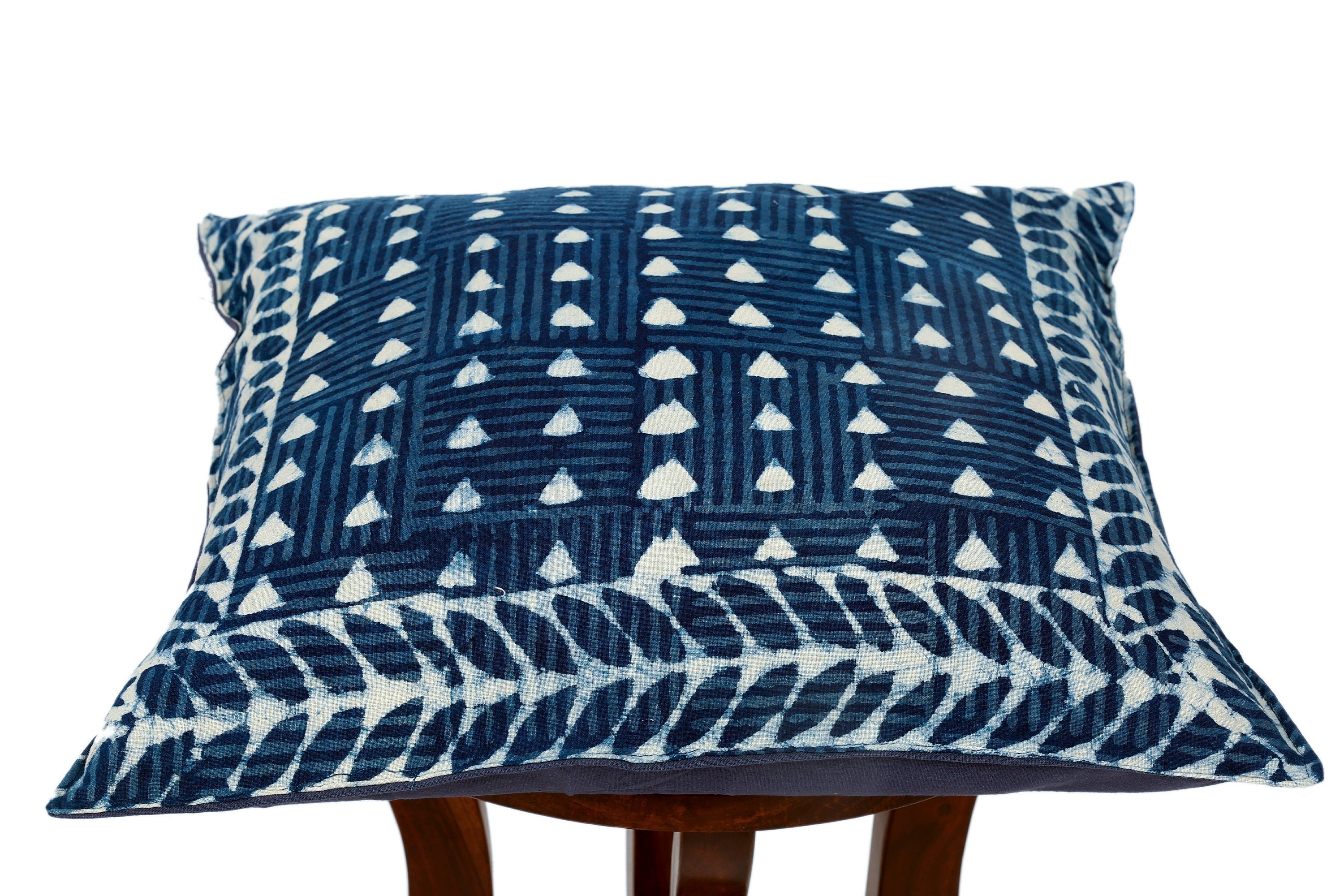 Indigo Cushion Cover Set of 5 Blue Block Printed Cushion Etsy
