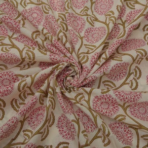 Floral Cotton Fabric by yard, Block Print Fabric, India Fabric, Printed Cotton Fabric, Fabric by yard, Hand Block Print Fabric of India