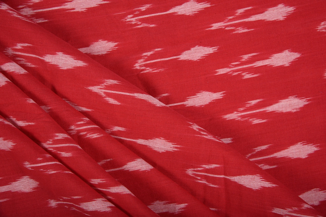 Fine 2/40 Handloom Ikat Fabric, Red Ikat Abric, Fashion Fabric, Ikat ...