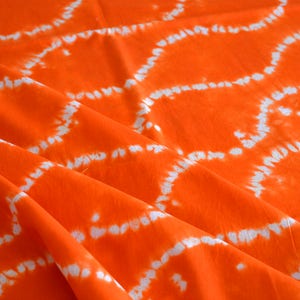 Shibori Fabric, India Fabric, Hand Dyed- Fabric By The Yard, Orange Fabric, India dress, cotton fabric
