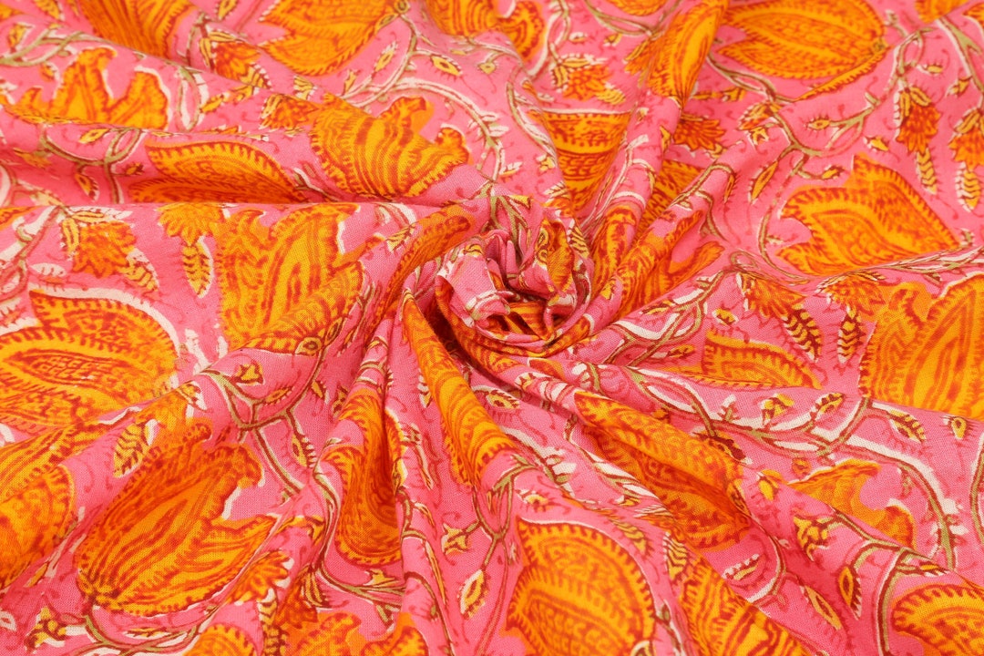 Buy Cotton Fabric Block Print Fabric India Fabric Printed Online in