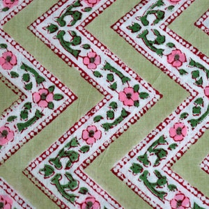 Olivgrüner Streifen Blockdruckstoff Jaipur I Schöner bedruckter Stoff, Blockdruckstoff, Indien Stoff, Stoff, Rohware, Kleiderstoff