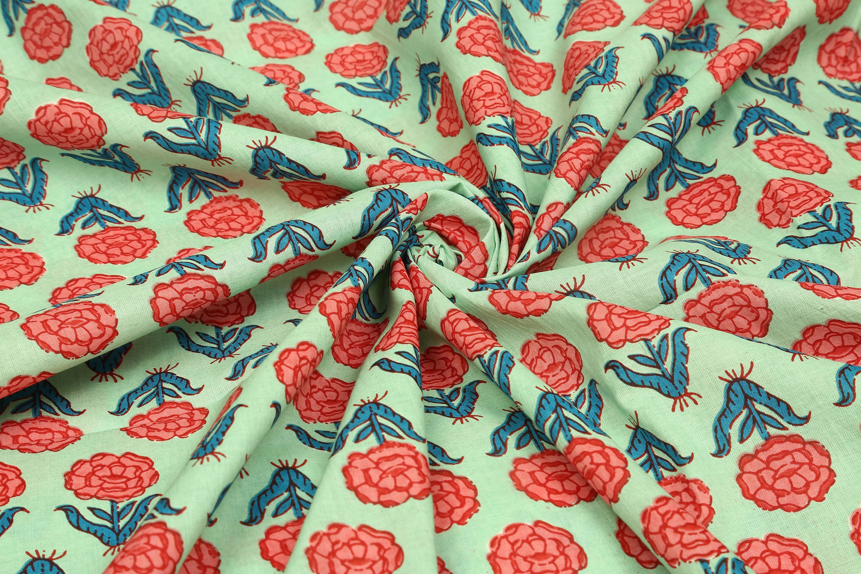 Cotton Fabric by yard Screen Print Fabric India Fabric Etsy