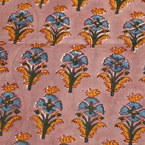 Mughal Cotton Fabric by Yard Block Print Fabric India Etsy