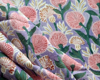 Floral Fantasy: Hand Block Print Fabric for Your Crafty Ventures, Cotton fabric, Indian block print fabric for dresses, women fashion fabric
