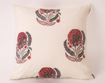 Block Print Pillow Covers, Farmhouse Decor, Decorative Throw Pillow Covers, Cottage Core Cushion Covers