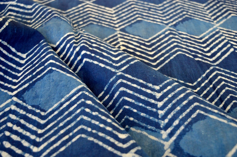 Indigo fabric Dress fabric apparels fabric Fabric By the Yard Hand Dye fabric Blue cotton fabric India Fabric Block Print fabric