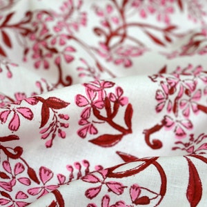 Beautiful Floral Print Fabric, Block Print fabric, India Fabric, Fabric by the yard, Dress fabric, Fabric for her, Jaipur fabric