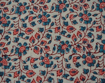 Floral Print, Beautiful Cotton Print, Block Print Fabric, India Fabric, fabric By Yard, Hand Print Fabric, women print fabric