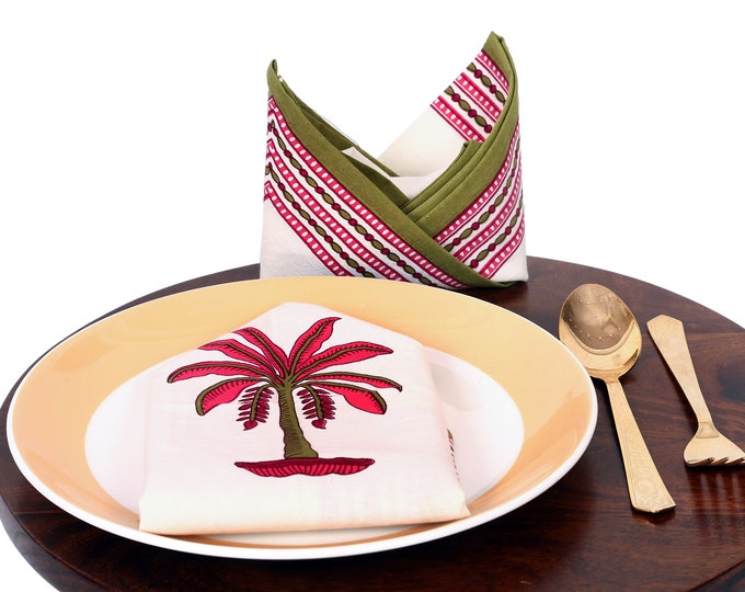 Set of 6 Dining Table Napkins, Kitchen Napkins, Napkin Set, Block Print Napkins, India Fabric