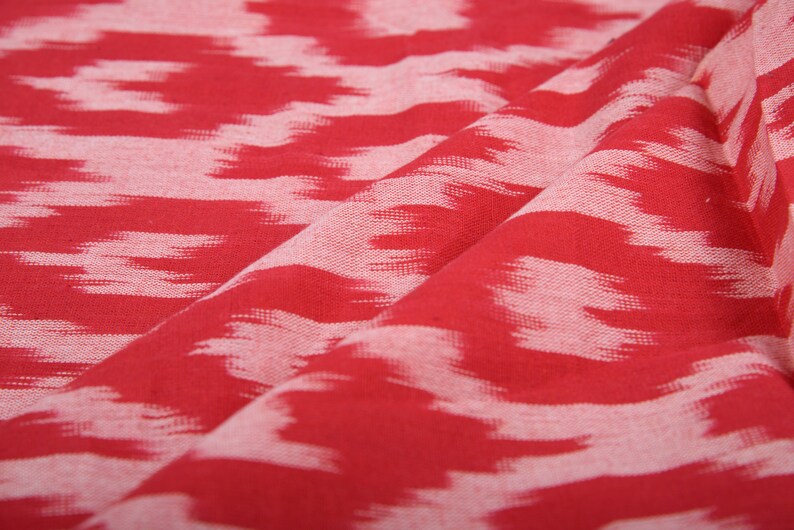 Fine 2/40 Handloom Ikat Fabric Red Fabric Fashion Fabric - Etsy