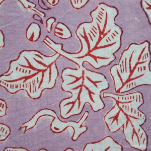 Purple Hand Block Print Fabric 100% Cotton Printed Indian Fabric by the yard, Women's Clothing, Beautiful Puple print fabric