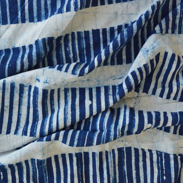 Rayon Fabric, Indigo Fabric, Blue Fabric, Hand Block Print Fabric, Block Print Fabric, Indian Fabric, Fabric By Yard, Dabu Fabric