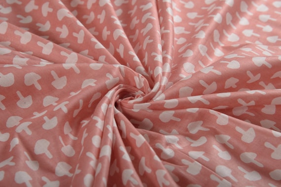Mushroom Print Cotton Voile Fabric: Soft Rose Gold Dress Fabric by Yard -  Etsy
