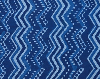 Indigo fabric, Cotton Fabric, Printed Cotton, Hand Block Print Fabric, Cotton Fabric by the yard, India Fabric, Block Printed Fabric